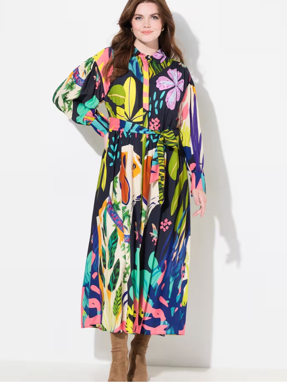 Ulla Popken NWT tie waist midi dress 24/26